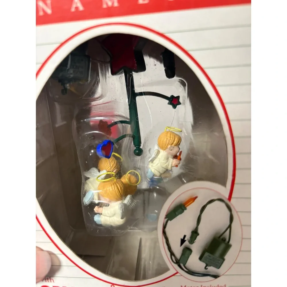 HTF Noma Collectable Ornaments Angel Ornamotion Rotating Christmas Tree Decor